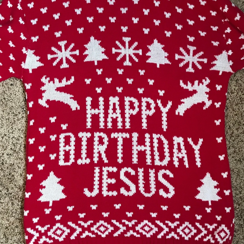 'Ugly Christmas Sweater'- Happy Birthday Jesus